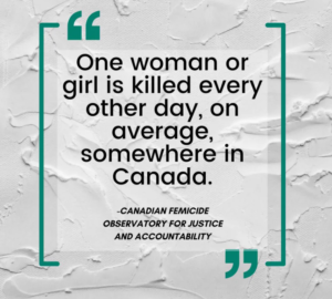 One women or girl is killed every other day on average somwhere in Canada